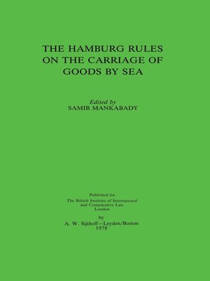 cover image of The Hamburg Rules on the Carriage of Goods by Sea